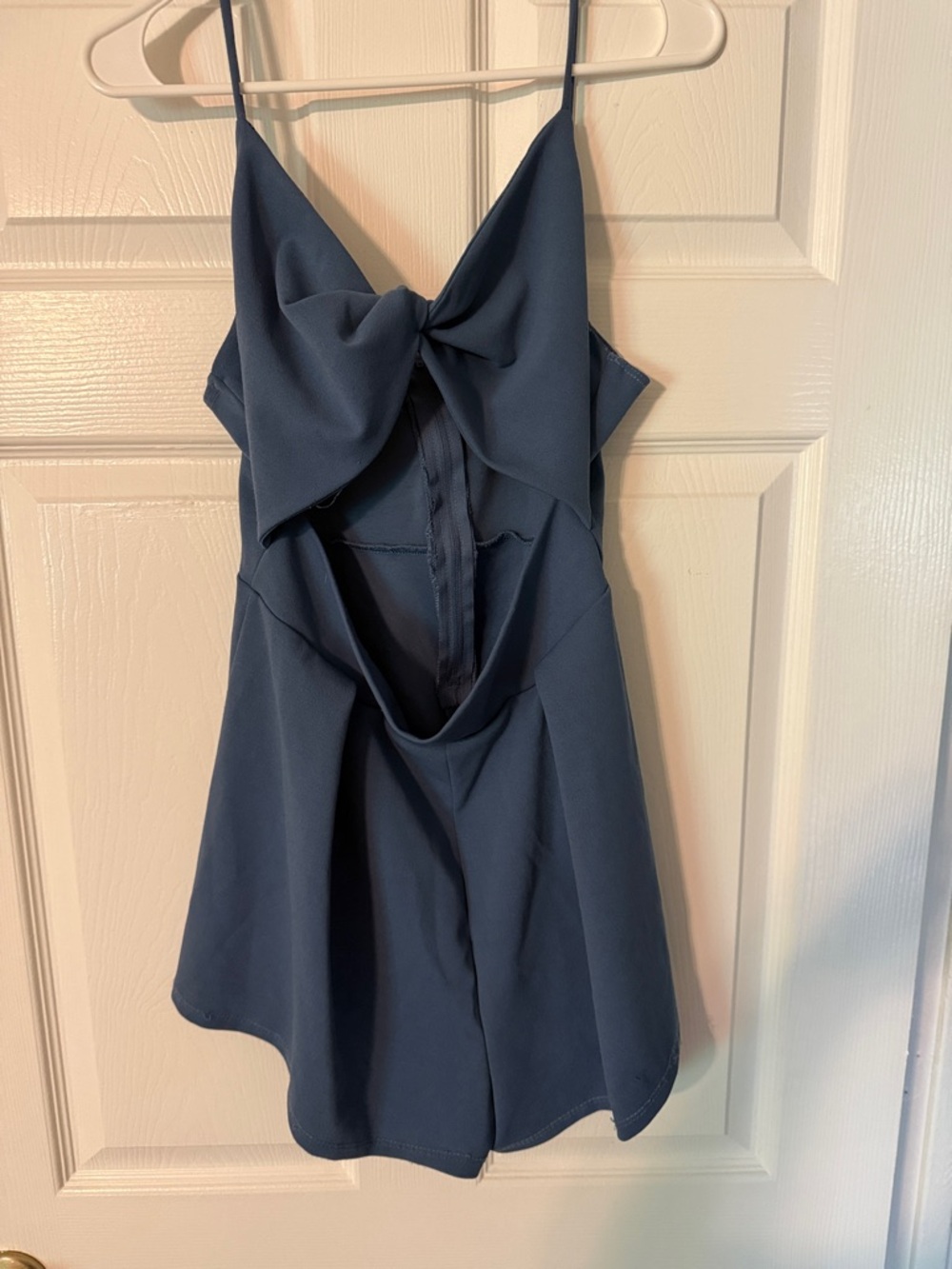 Windsor Navy Bow-Front Spaghetti Strap Romper
